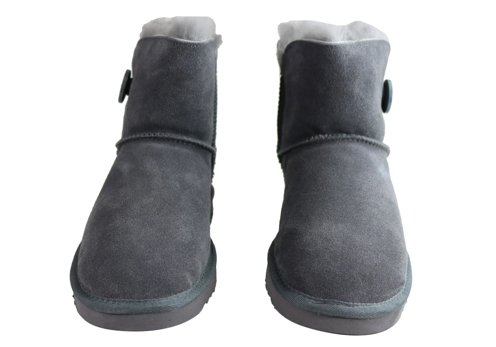 Grosby Button Ugg Womens Warm Comfort Boots With Sheepskin Lining