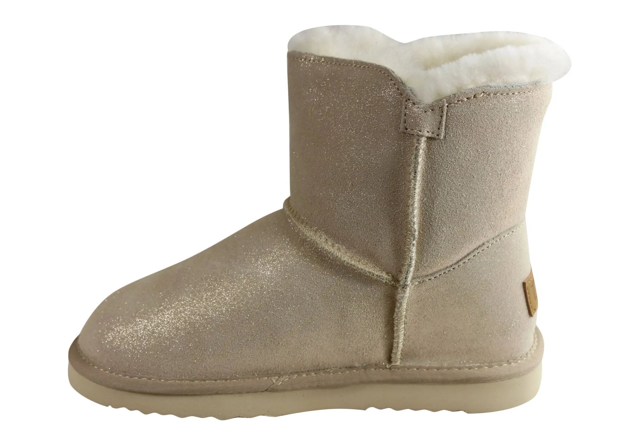 Grosby Button Ugg Womens Warm Comfort Boots With Sheepskin Lining