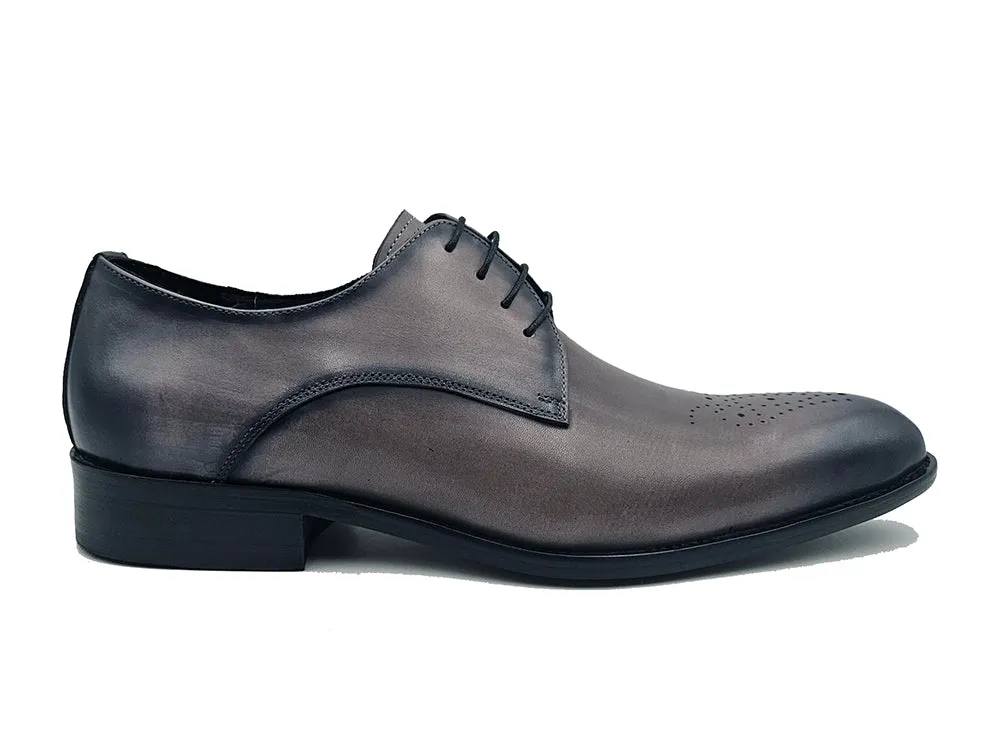 Handcrafted Classic Derby Shoes with Signature Design and Burnished Finish