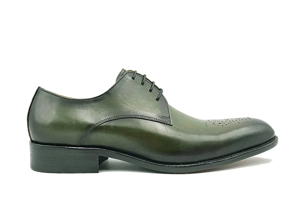 Handcrafted Classic Derby Shoes with Signature Design and Burnished Finish