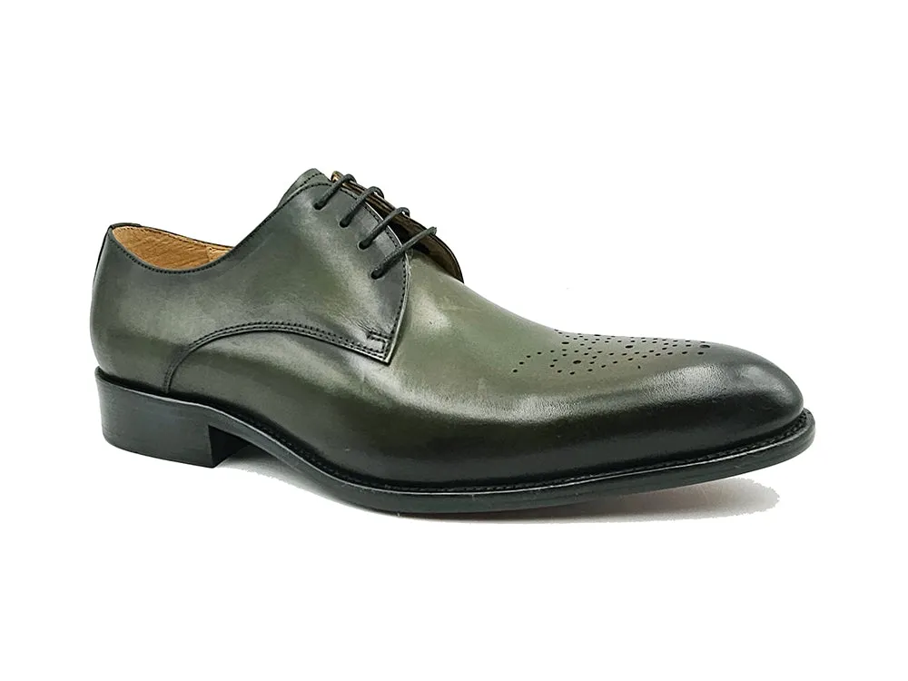 Handcrafted Classic Derby Shoes with Signature Design and Burnished Finish