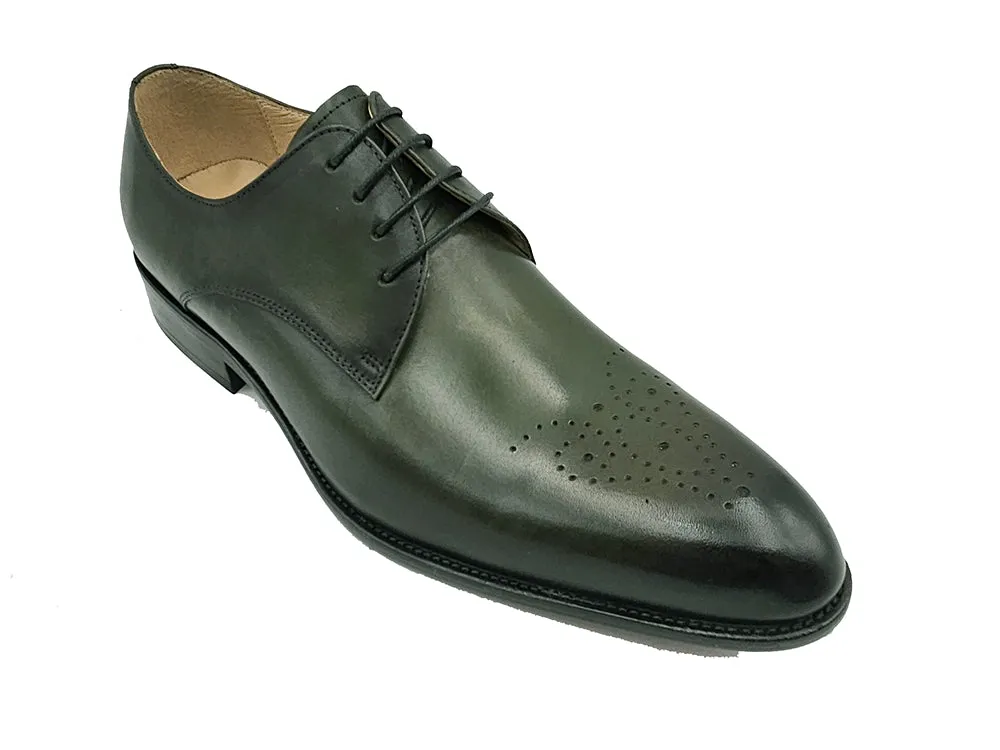 Handcrafted Classic Derby Shoes with Signature Design and Burnished Finish