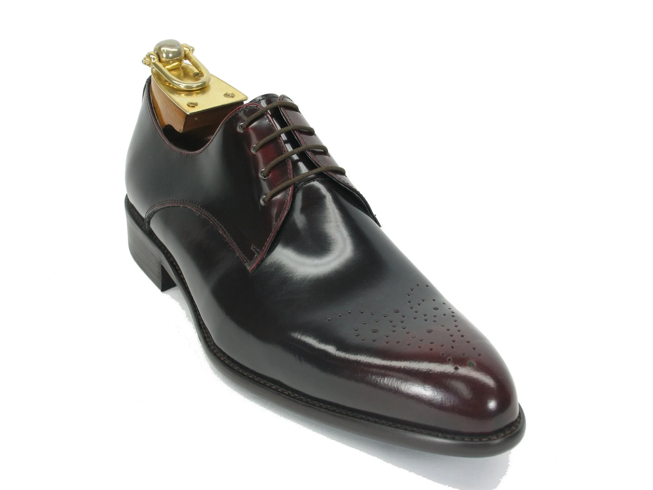 Handcrafted Classic Derby Shoes with Signature Design and Burnished Finish