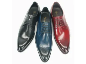 Handcrafted Classic Derby Shoes with Signature Design and Burnished Finish