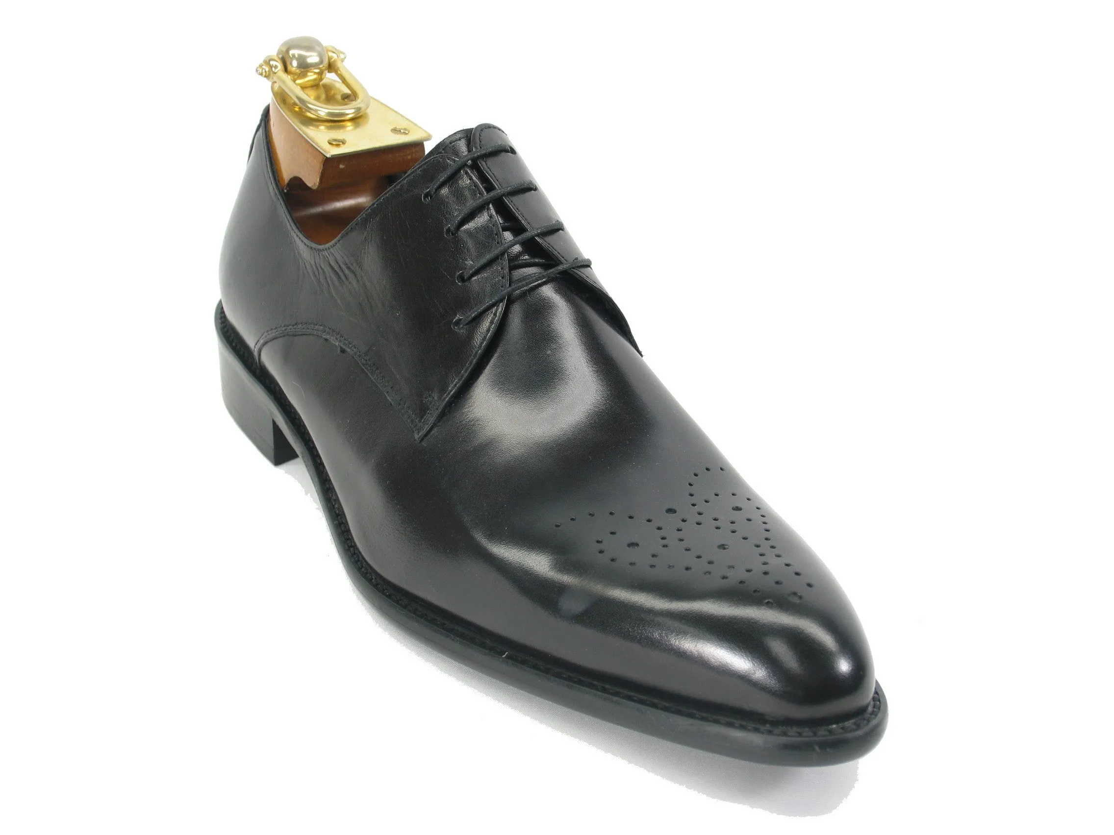 Handcrafted Classic Derby Shoes with Signature Design and Burnished Finish