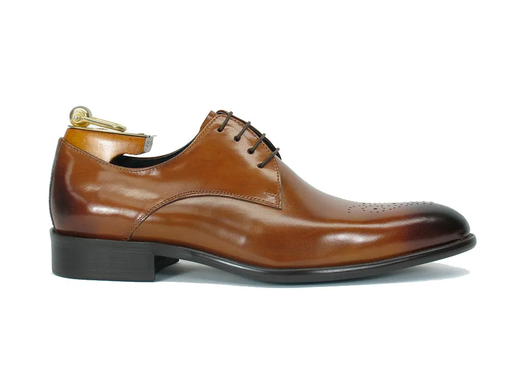 Handcrafted Classic Derby Shoes with Signature Design and Burnished Finish