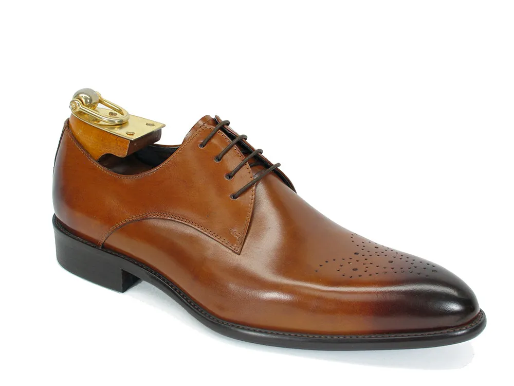 Handcrafted Classic Derby Shoes with Signature Design and Burnished Finish