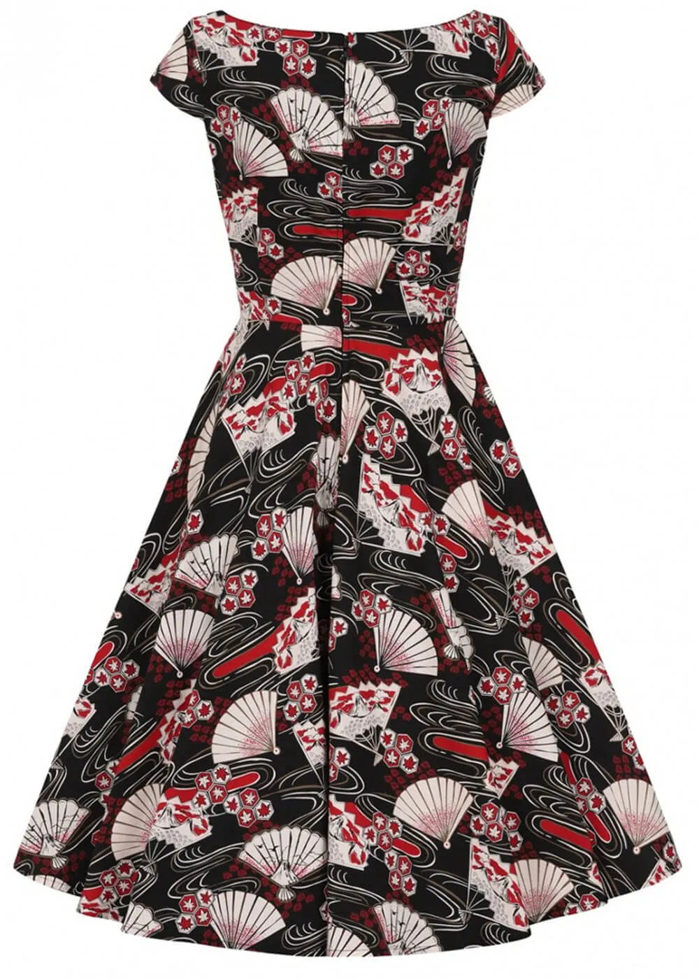 Hell Bunny Lanah Fan 50's Swing Dress Black