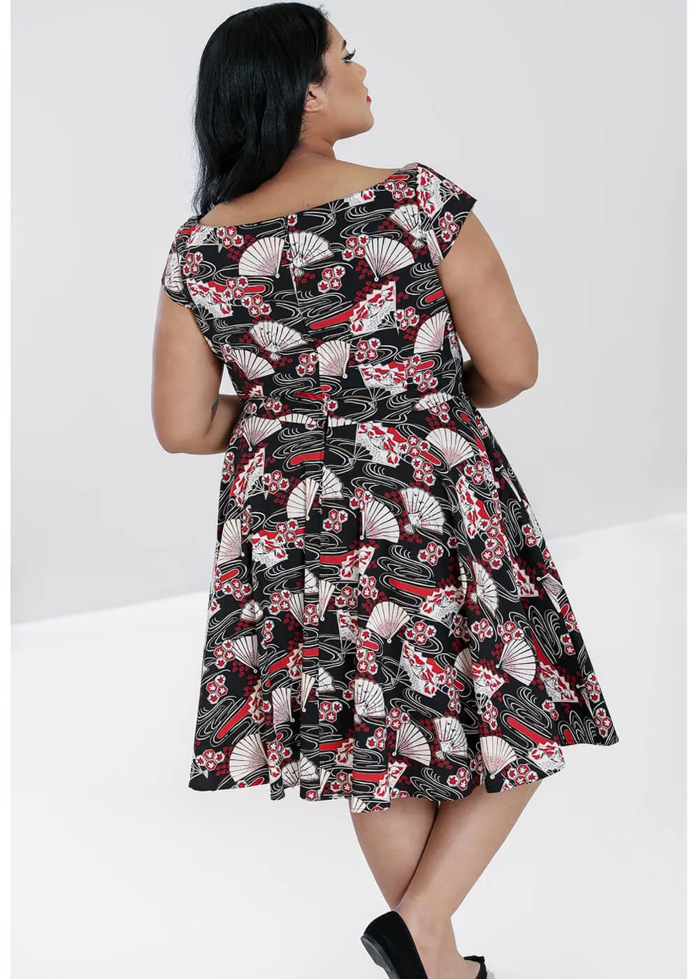 Hell Bunny Lanah Fan 50's Swing Dress Black