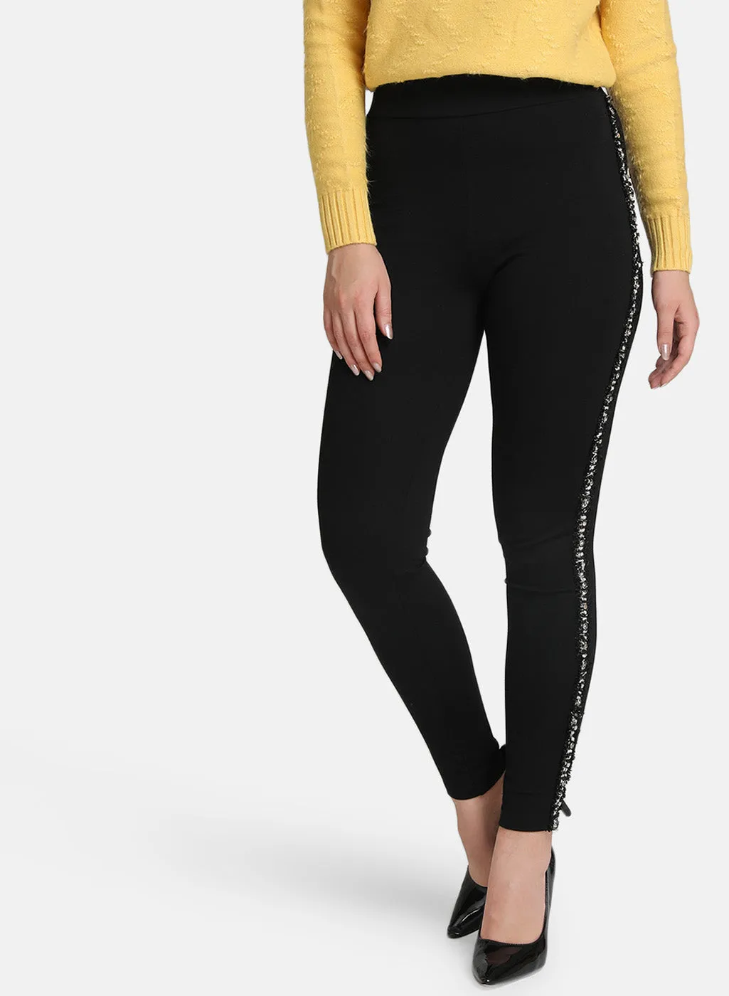 High Waist Embellished Leggings