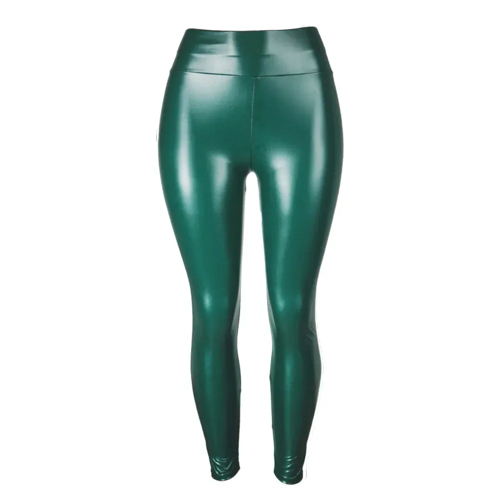 High Waist Faux Leather Skinny Leggings