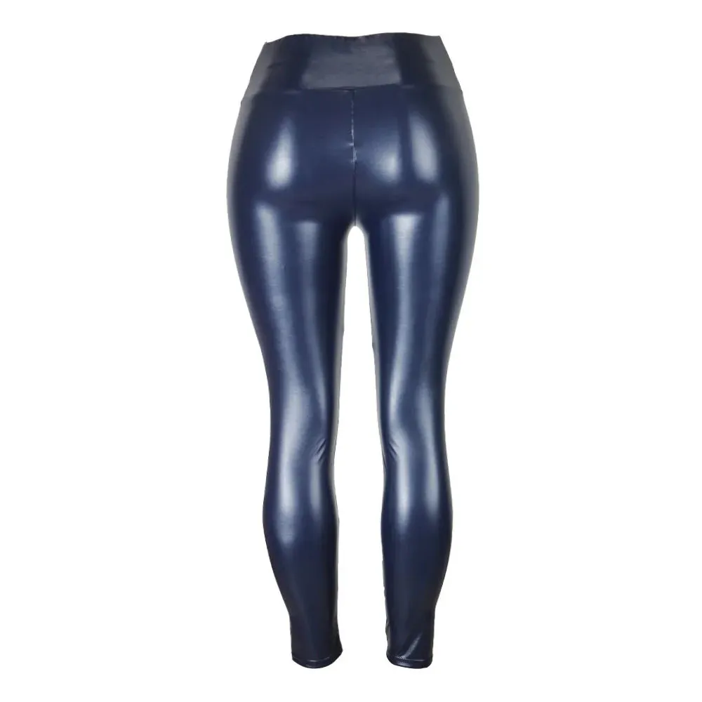 High Waist Faux Leather Skinny Leggings