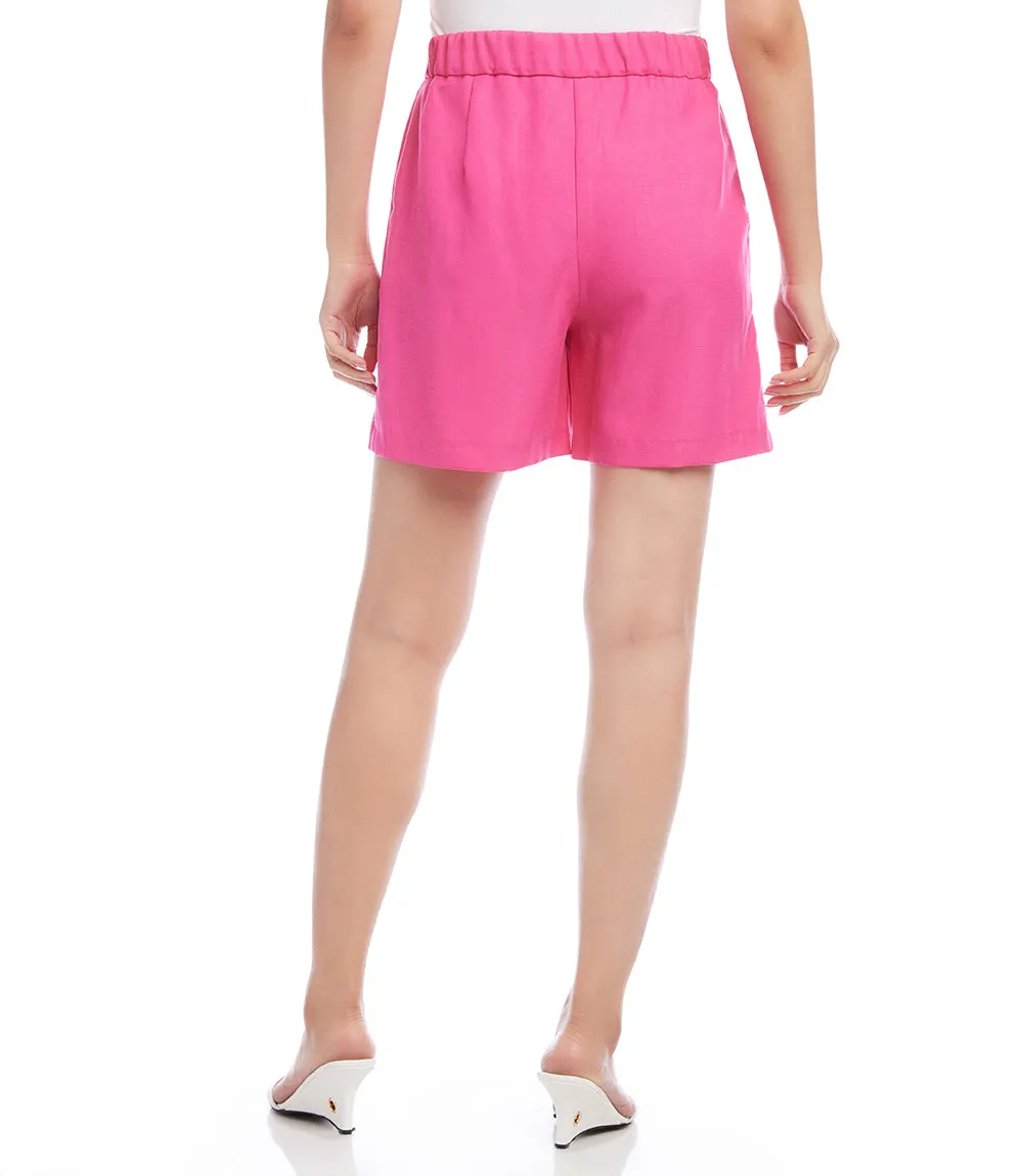 High Waist Pleated Shorts - Google SEO friendly: High Rise Pleated Shorts.