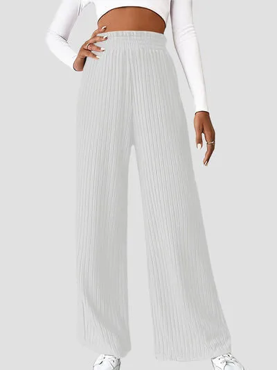 High waist ribbed pants.