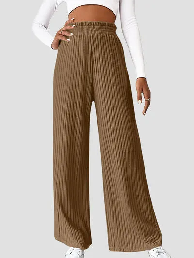 High waist ribbed pants.