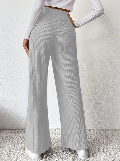 High waist ribbed pants.