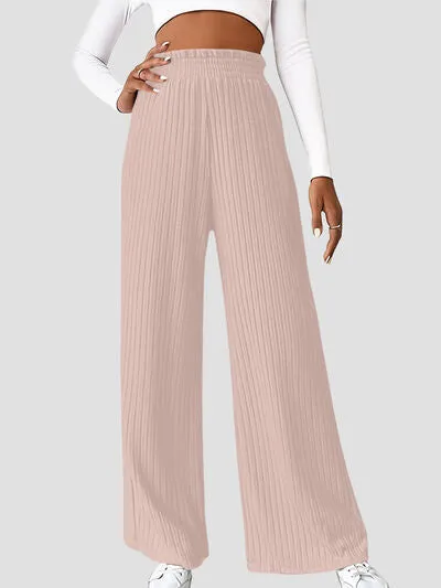 High waist ribbed pants.