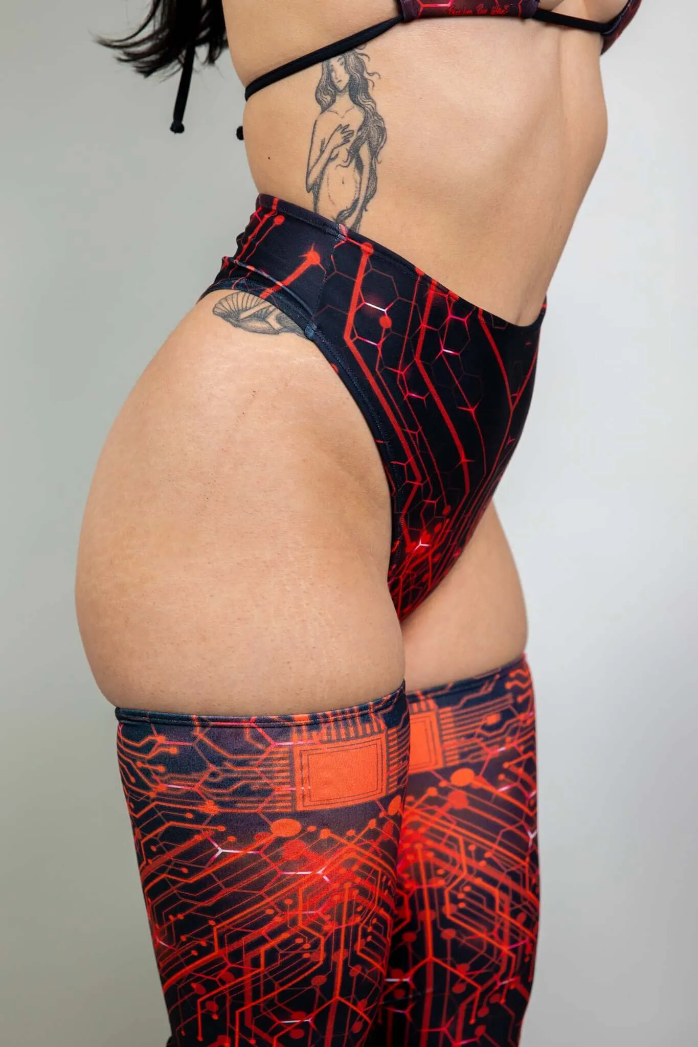 High Waist Thong - Red Singularity