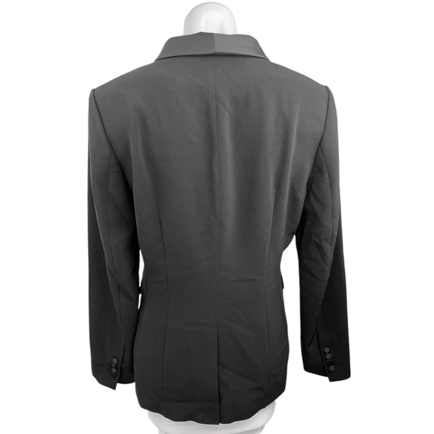 H&M Black One Button Career Office Work Business Blazer Coat Jacket Top Size 12