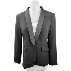 H&M Black One Button Career Office Work Business Blazer Coat Jacket Top Size 12