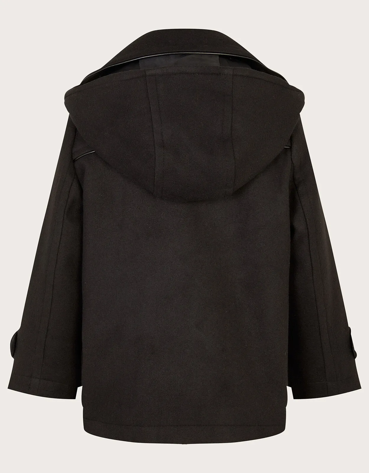 Hooded Peacoat Black