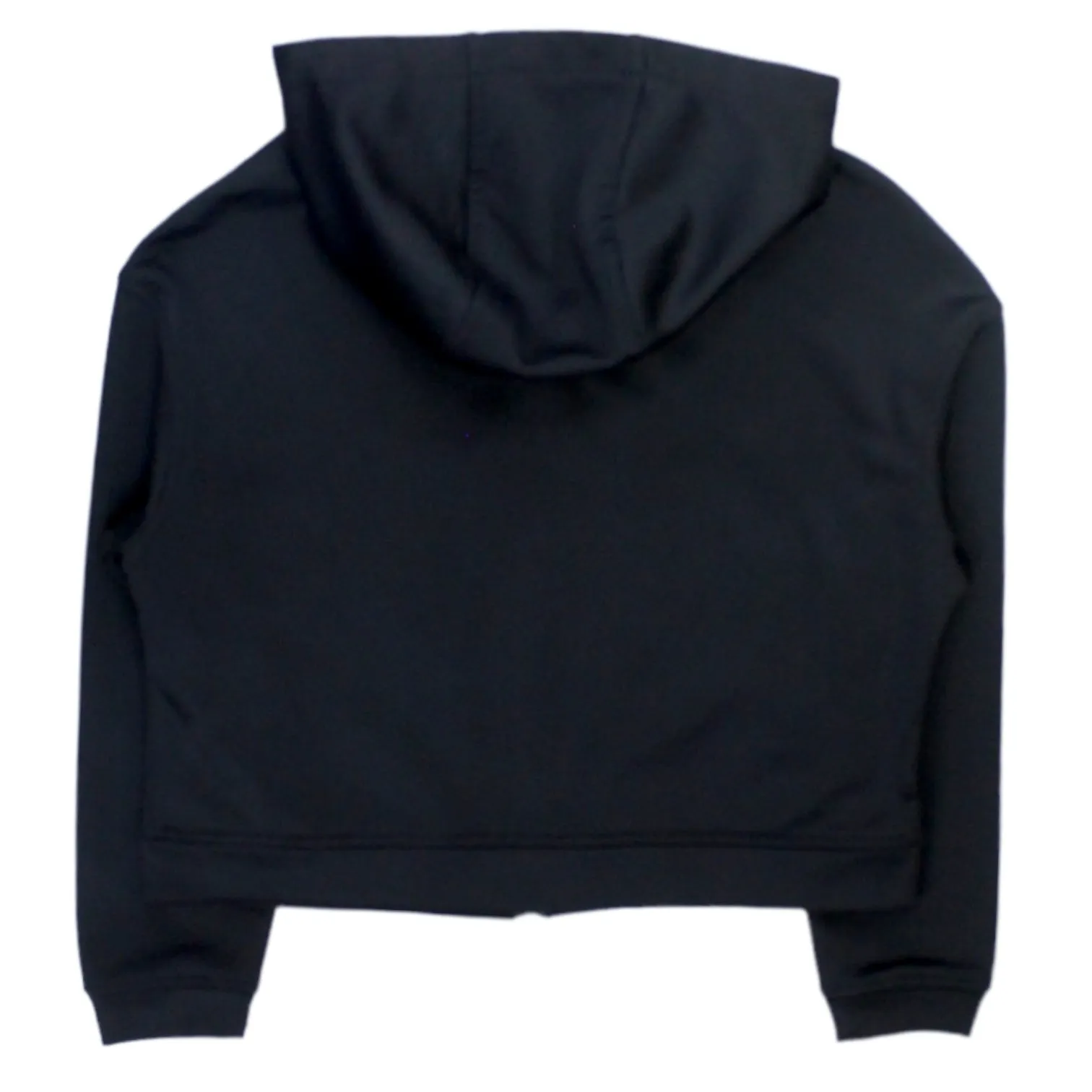 Hush Black Cropped Sateen Zip Hoodie