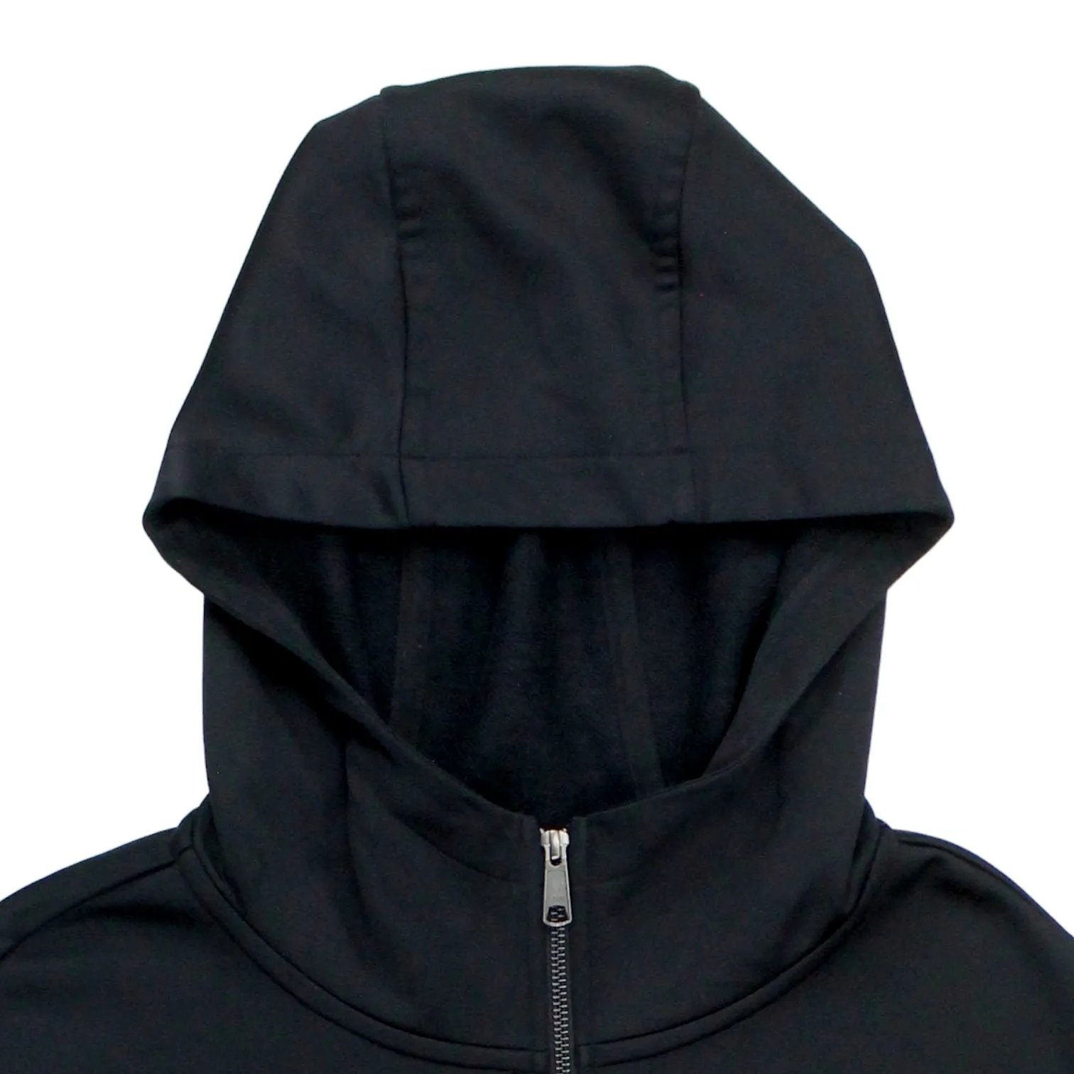 Hush Black Cropped Sateen Zip Hoodie