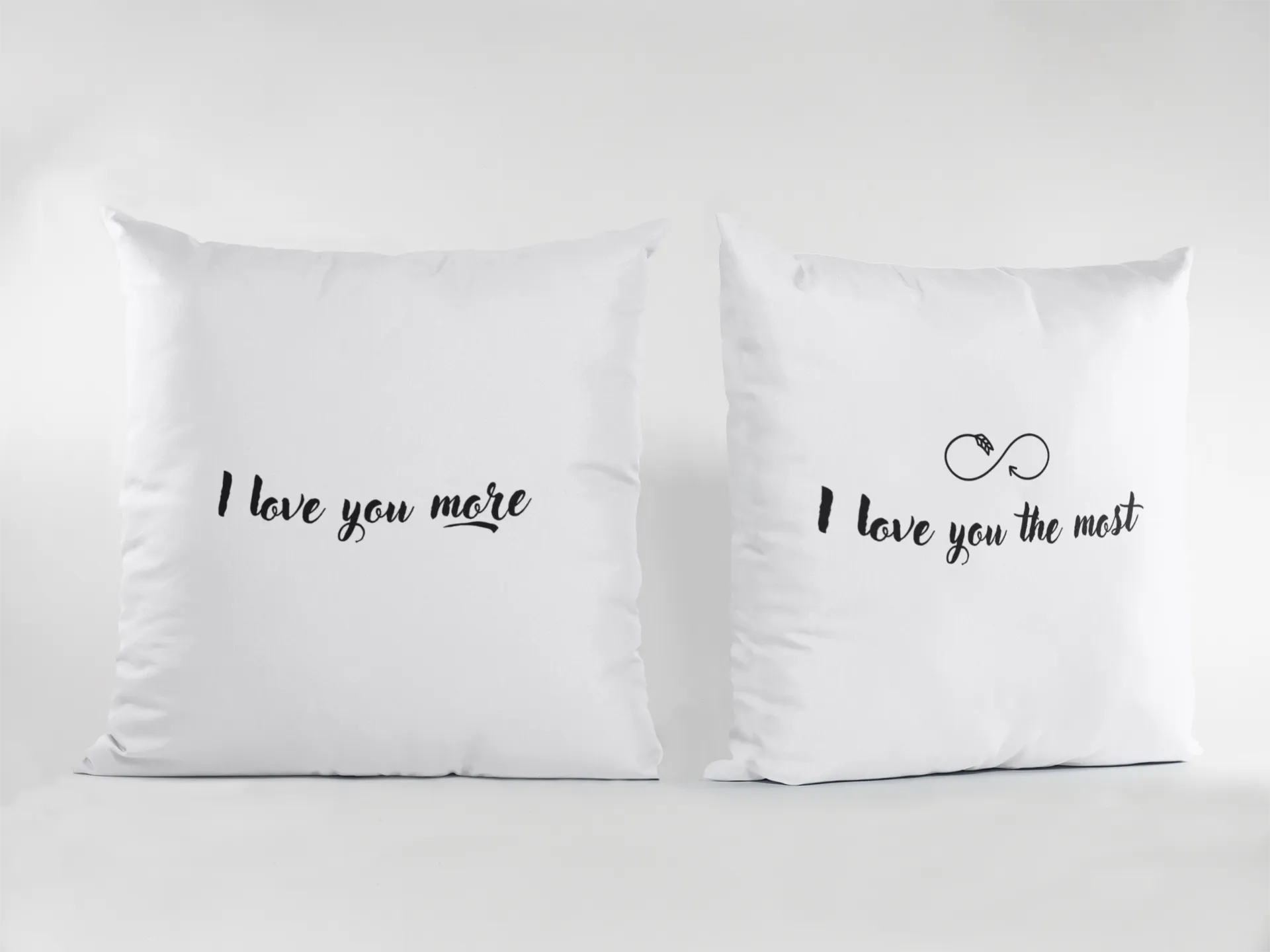 I Love You More Couple Pillow Cases