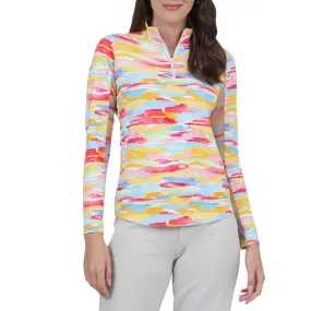 Ibkul Jes Long Sleeve 1/4-Zip Mock Neck Shirt (Women's)