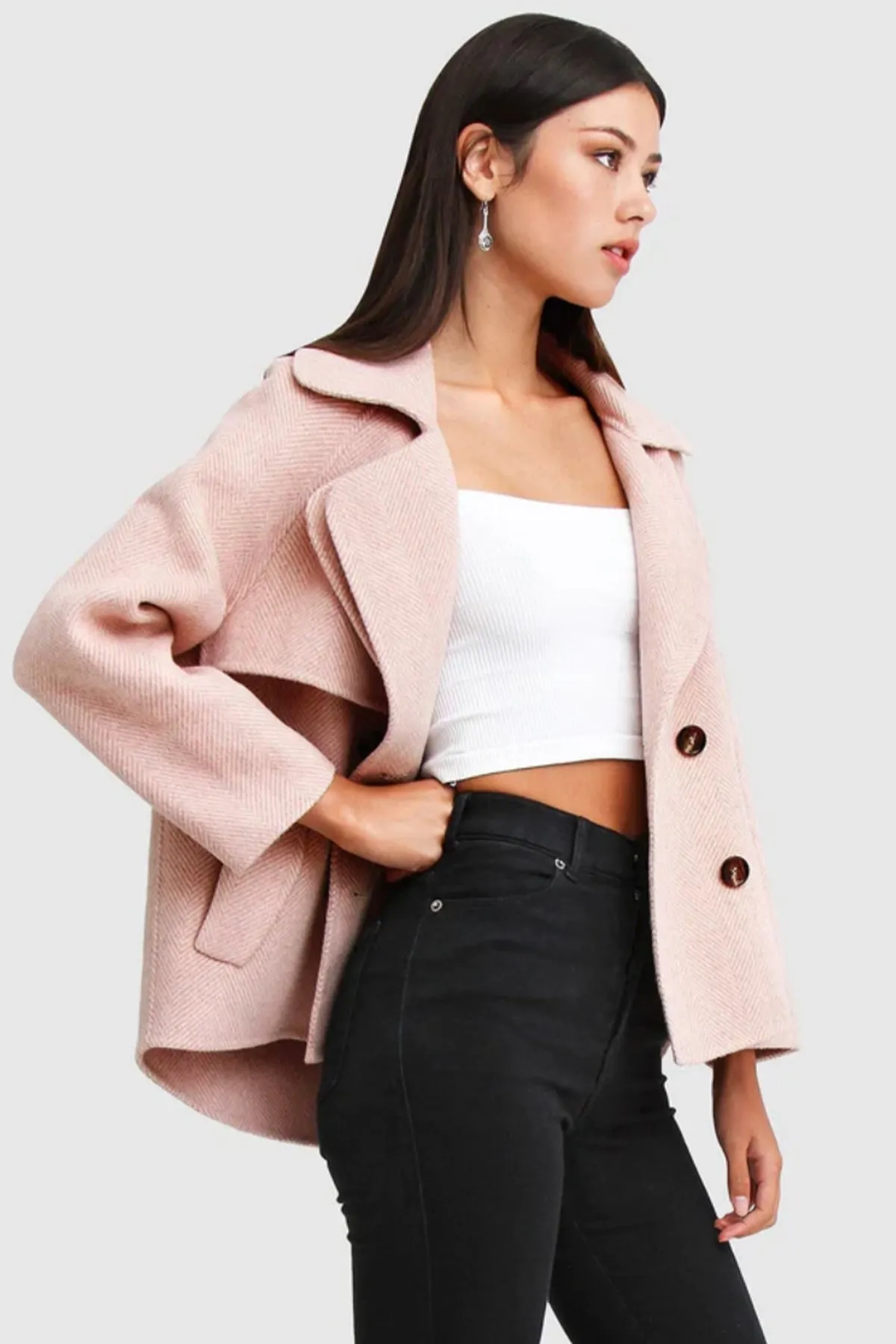 I’m Yours Wool Blend Peacoat Blush