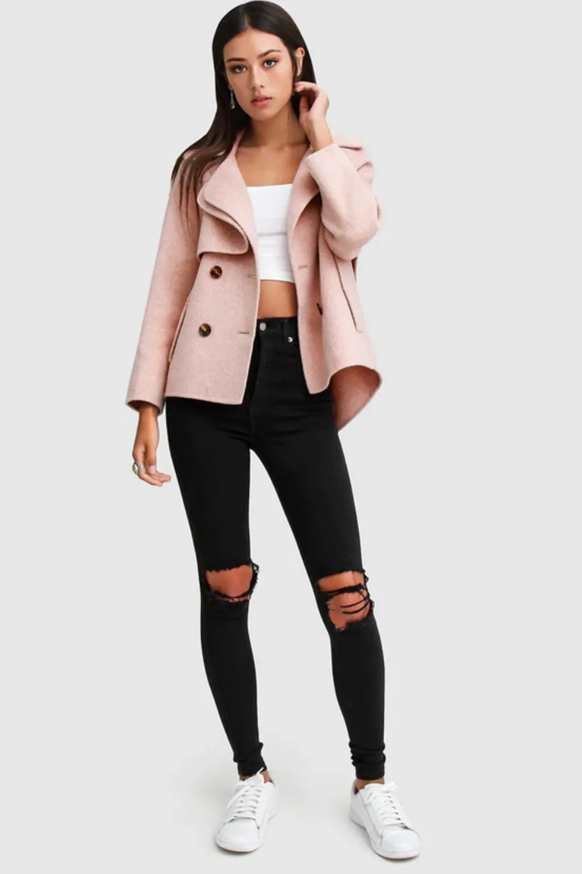 I’m Yours Wool Blend Peacoat Blush