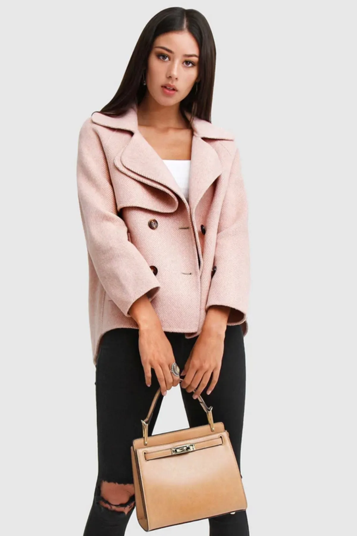 I’m Yours Wool Blend Peacoat Blush