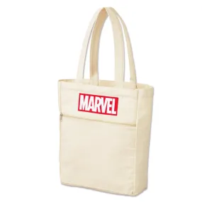 Japanese magazine gift Marvel Beige tote bag with zipper outside