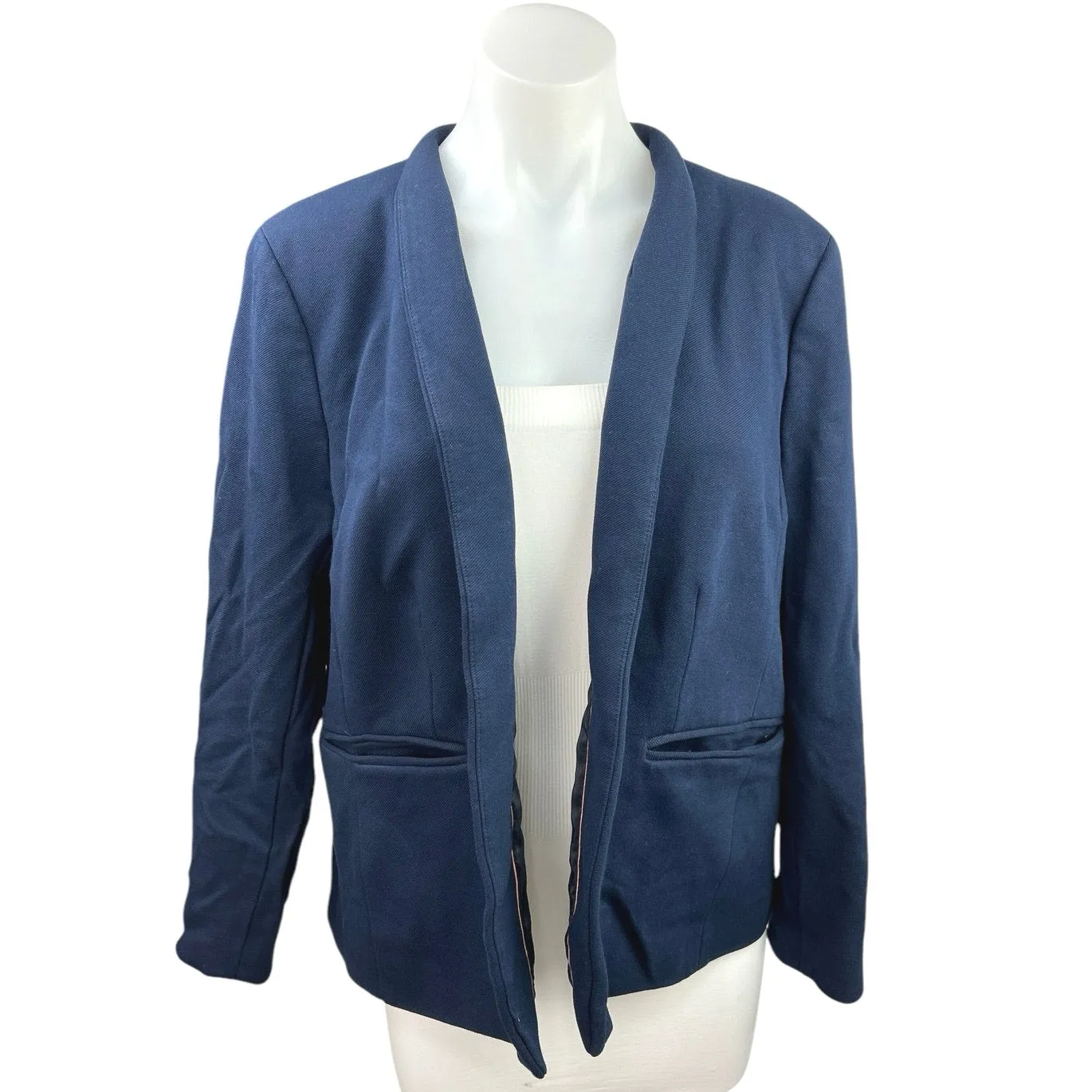 J.Crew Going Out Blue Open Front Stretch Career Office Blazer Coat Jacket Top 18