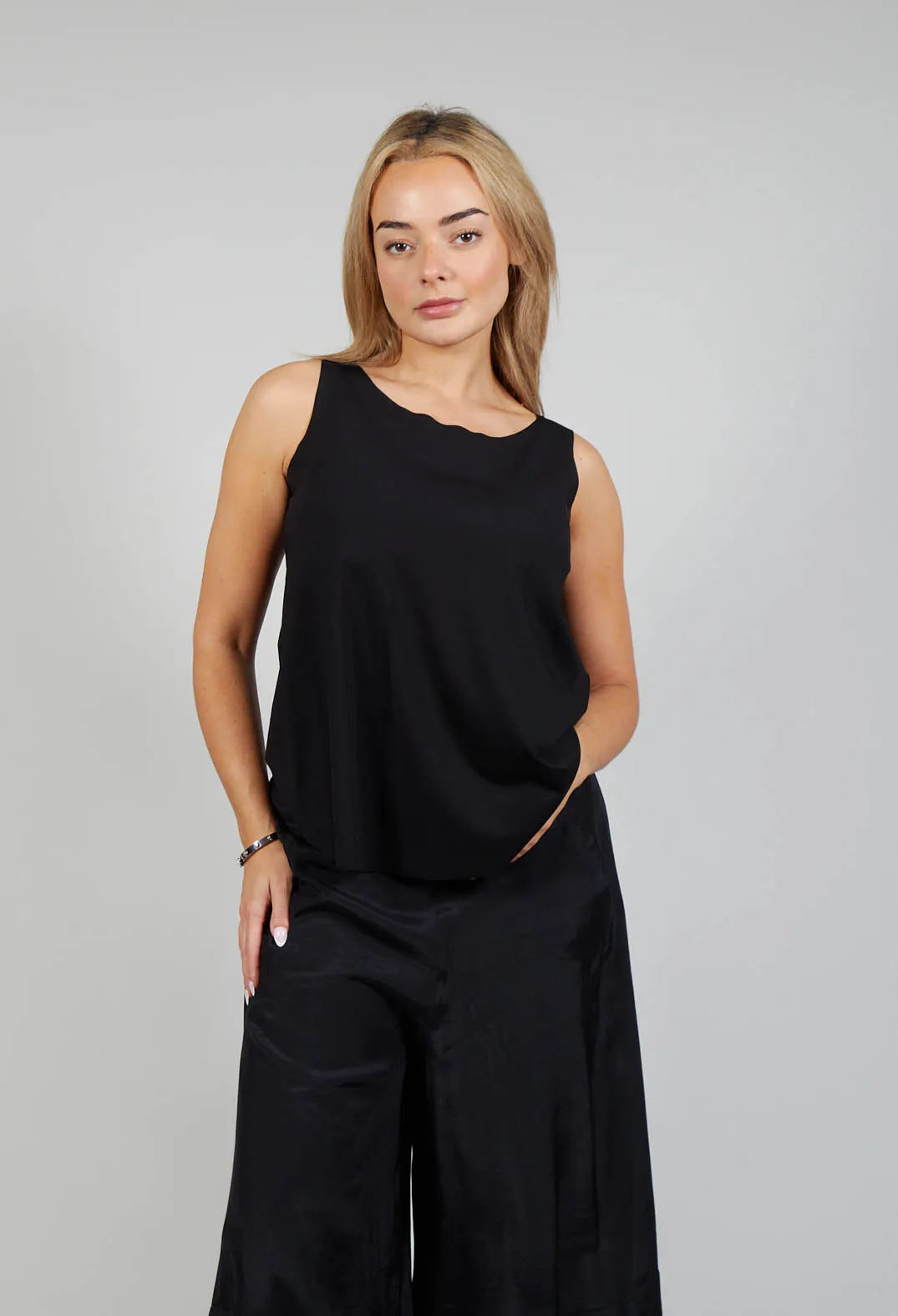 Jersey Vest Top in Black