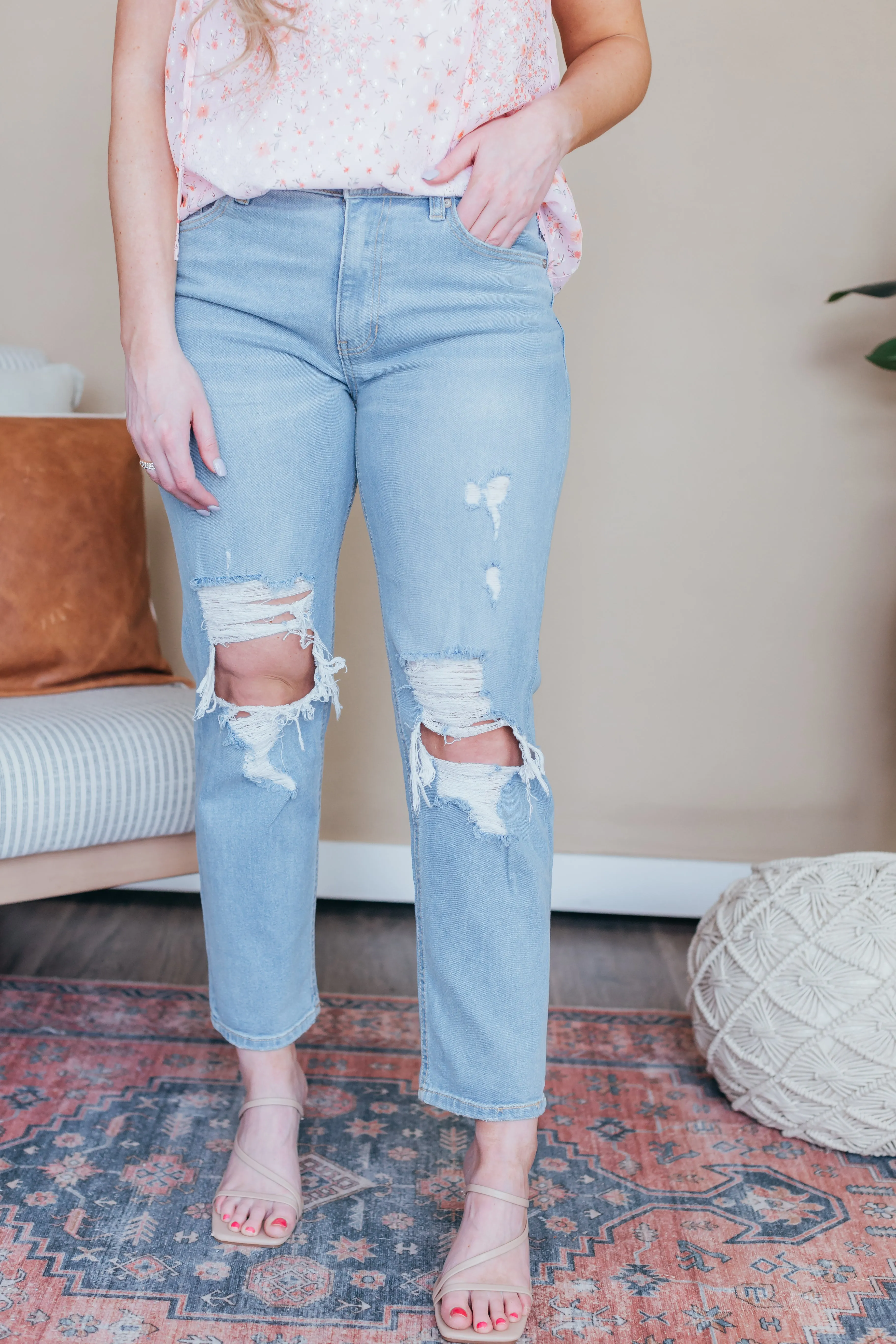 Kan Can Norrine High Rise Slim Straight Jeans