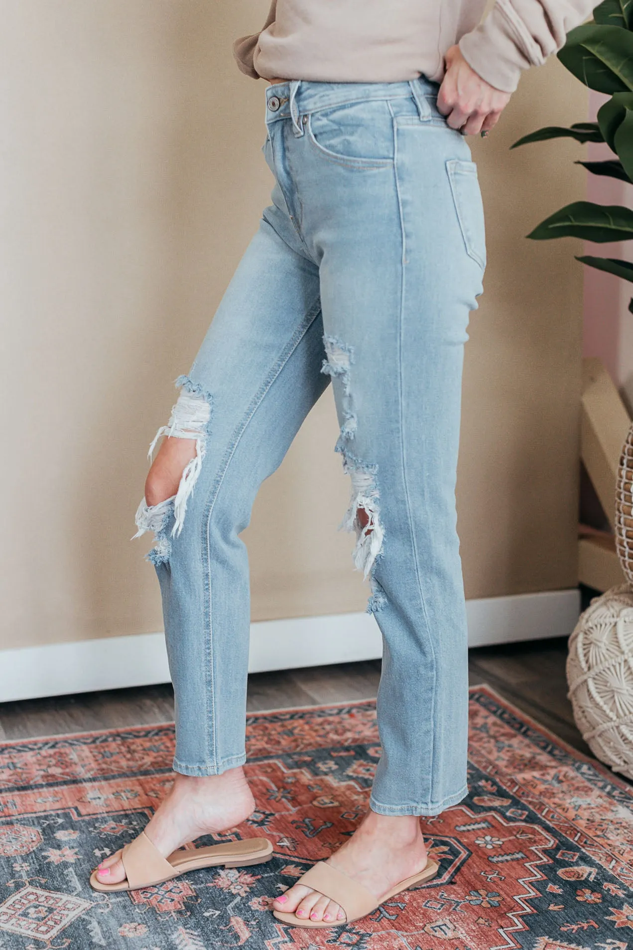 Kan Can Norrine High Rise Slim Straight Jeans