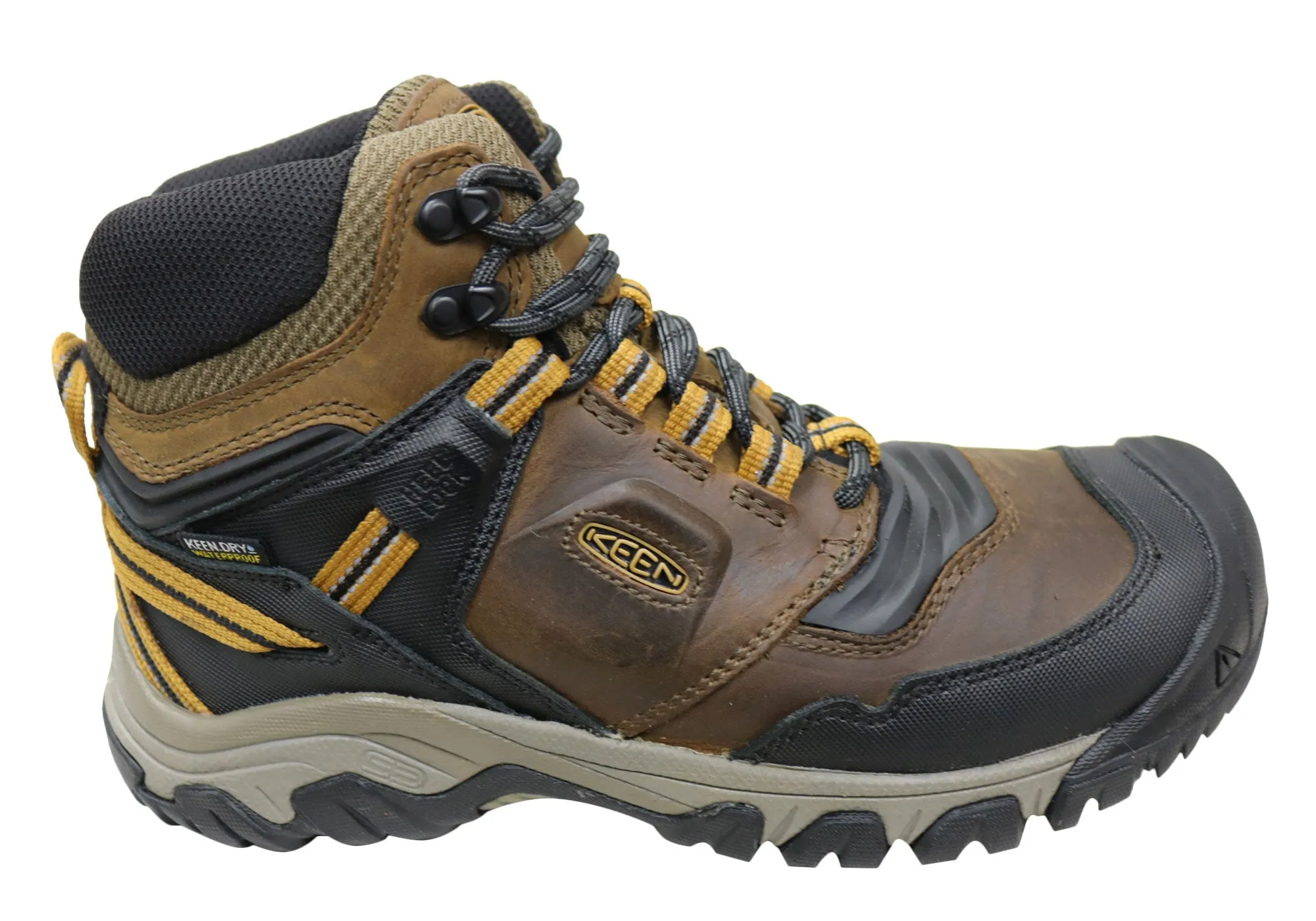 Keen Mens Ridge Flex Mid Waterproof Comfortable Leather Hiking Boots