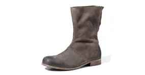 Khaki Suede Leather Vintage Round Head Grunge Mens Boots Bootie Shoes