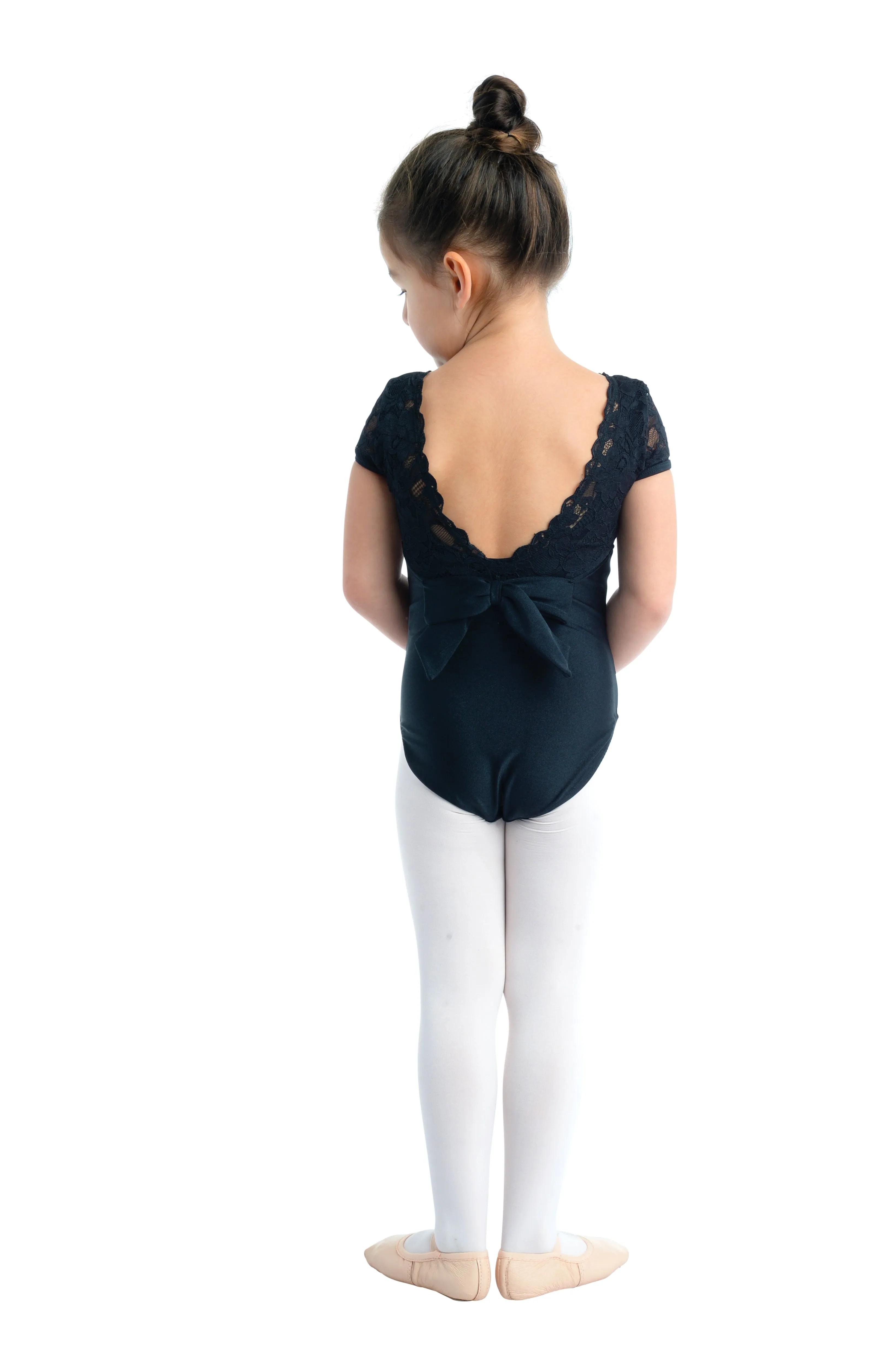 Kids Clara Cap Sleeve Leotard - Scalloped Lace - Google SEO friendly words result: Children's Cap Sleeve Leotard - Scallop Lace 