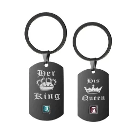 King and Queen Matching Couple Keychains