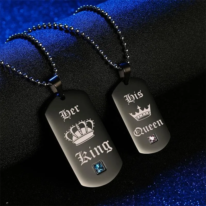 King and Queen Necklaces Set - Perfect Couples Jewelry