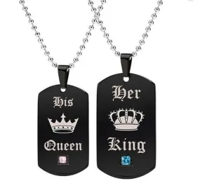 King and Queen Necklaces Set - Perfect Couples Jewelry