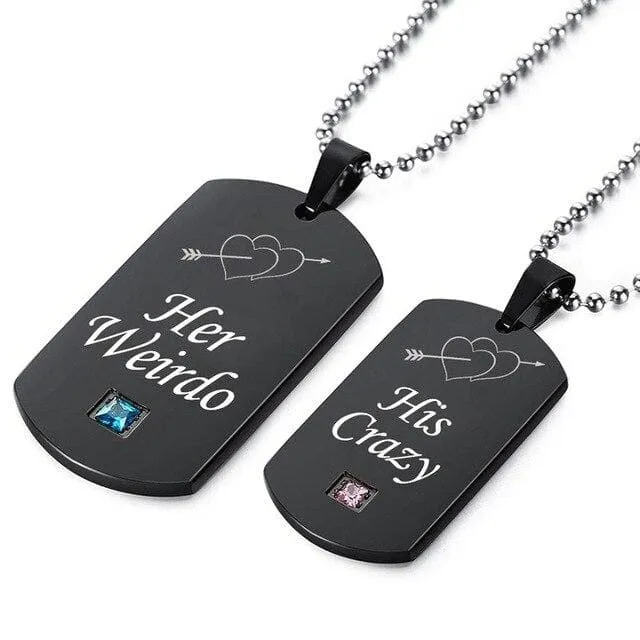 King and Queen Necklaces Set - Perfect Couples Jewelry