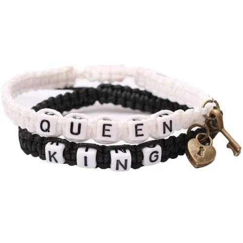 King and Queen Rope Bracelets for Couples