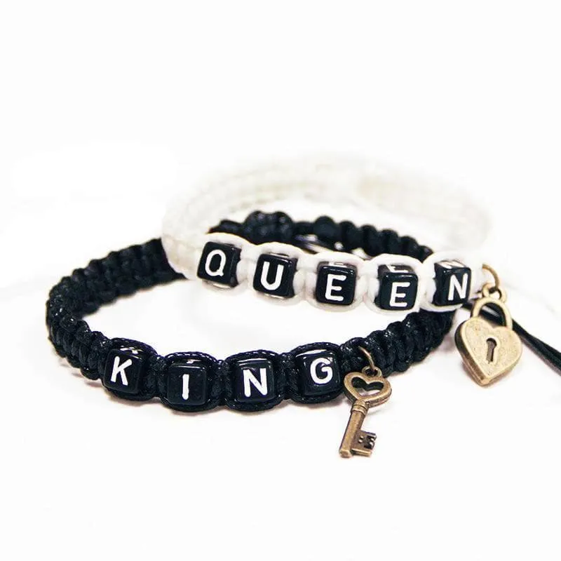 King and Queen Rope Bracelets for Couples