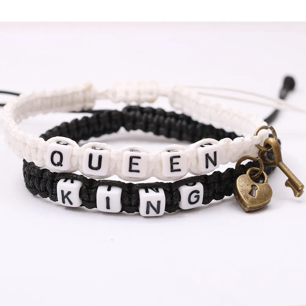 King and Queen Rope Bracelets for Couples