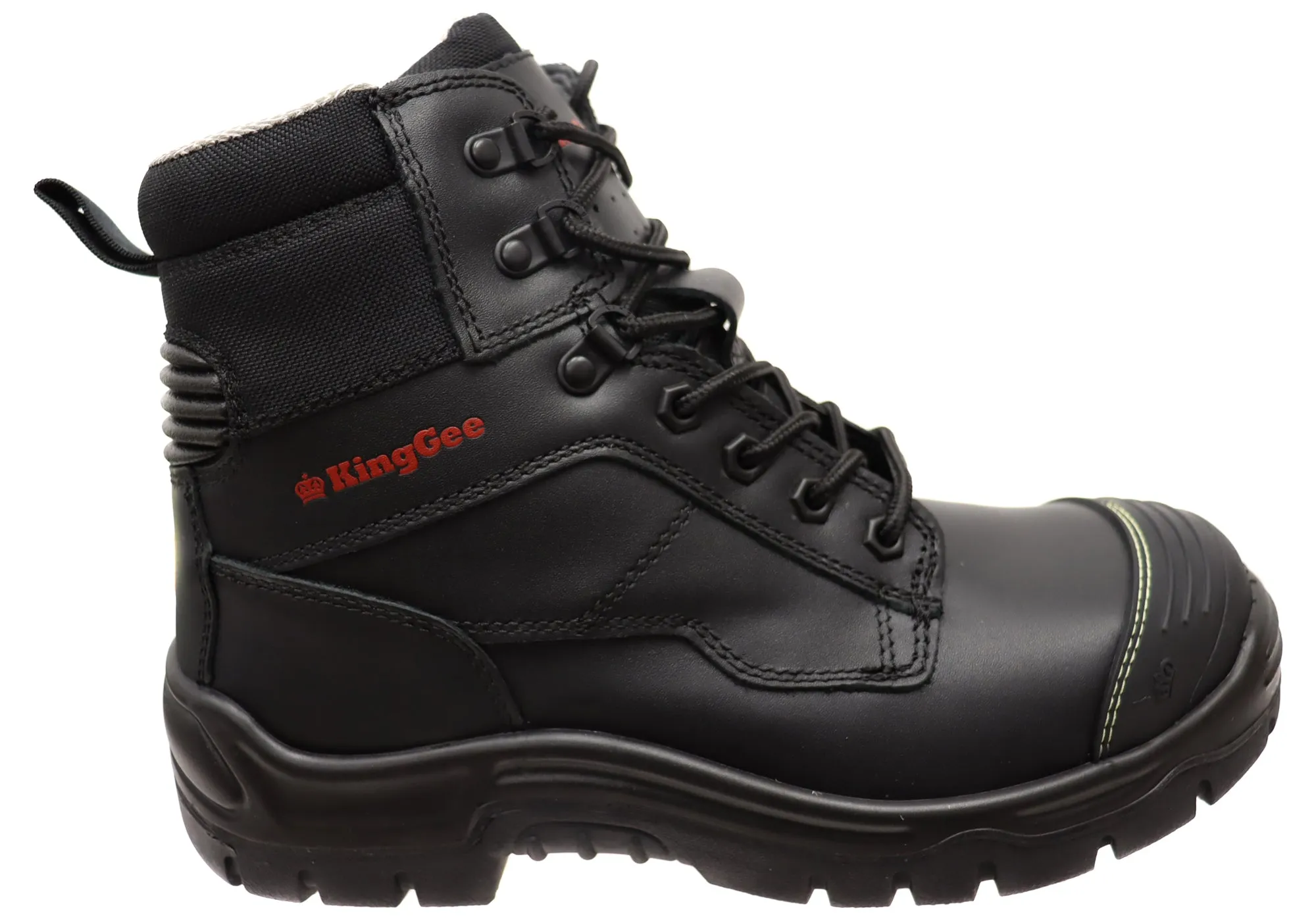 KingGee Mens Phoenix 6Z Side Zip Safety Work Boots With Scuff Cap