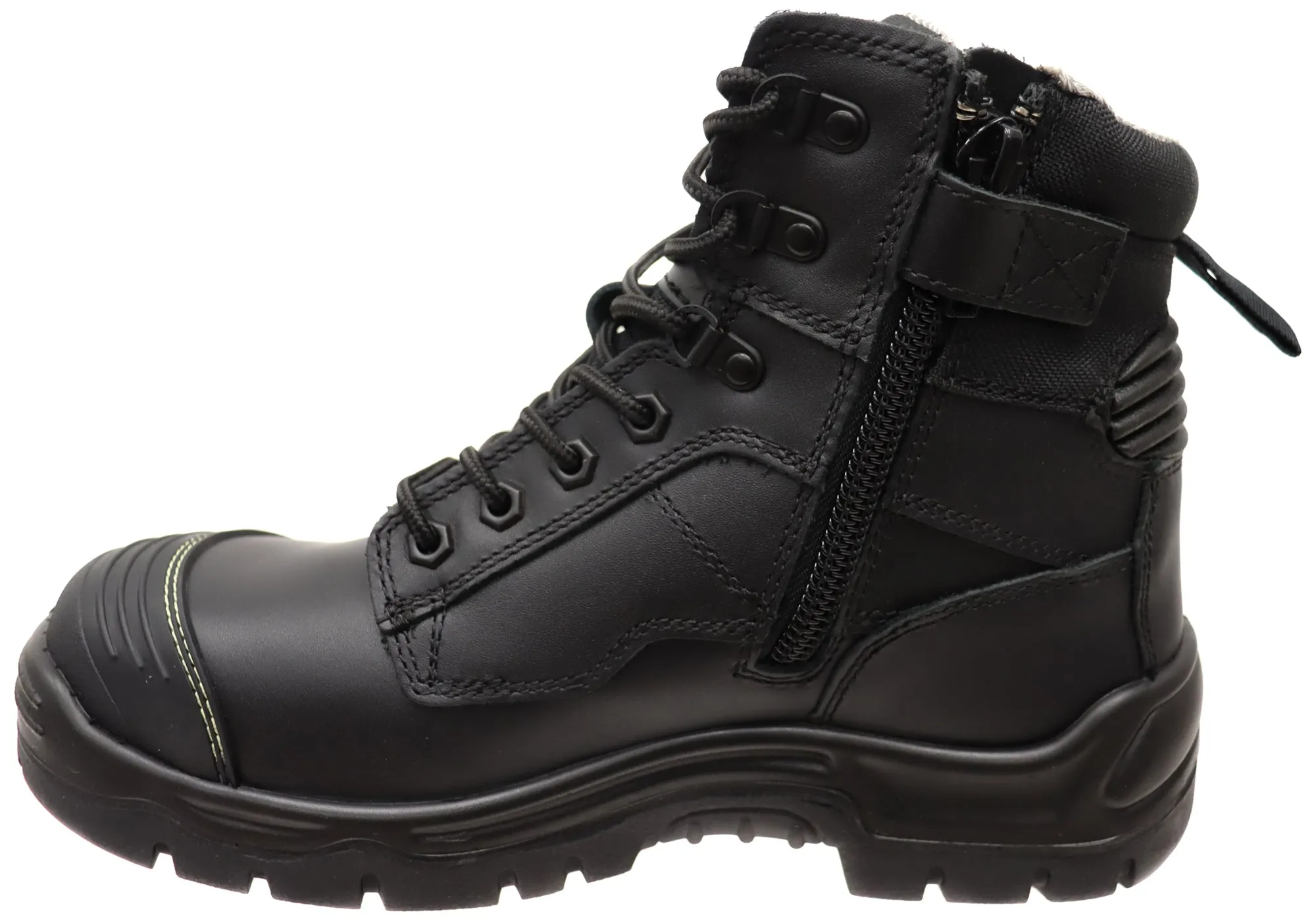 KingGee Mens Phoenix 6Z Side Zip Safety Work Boots With Scuff Cap