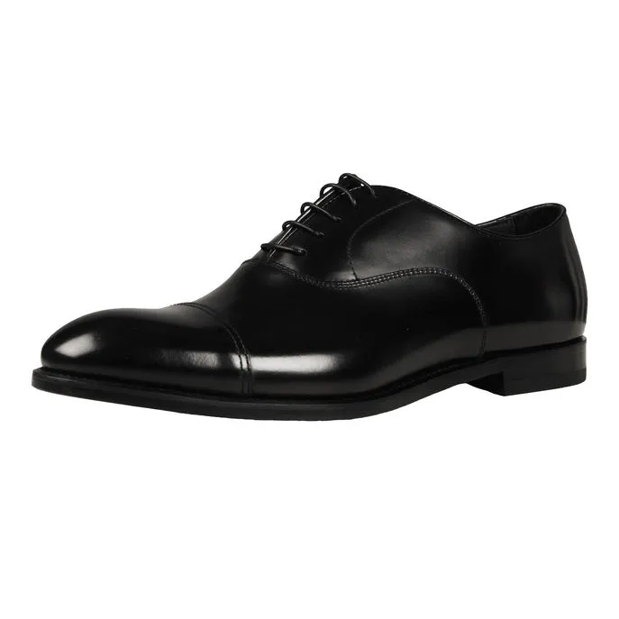 Lace-Up Oxford Cap Toe Shoes for Men - Black